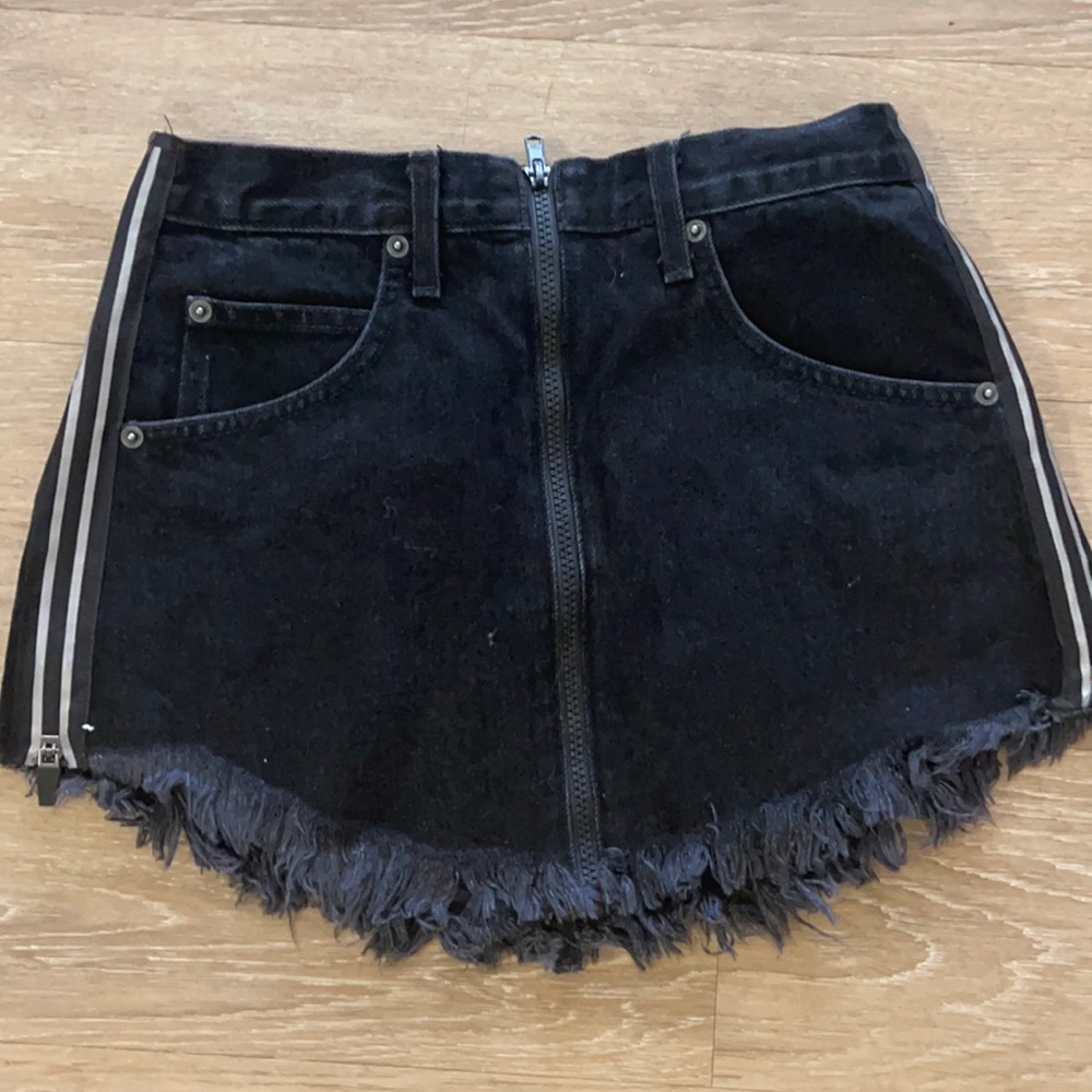Carmar black denim skirt